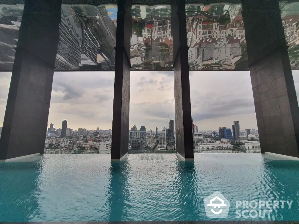 Stunning rooftop infinity pool with panoramic city skyline views