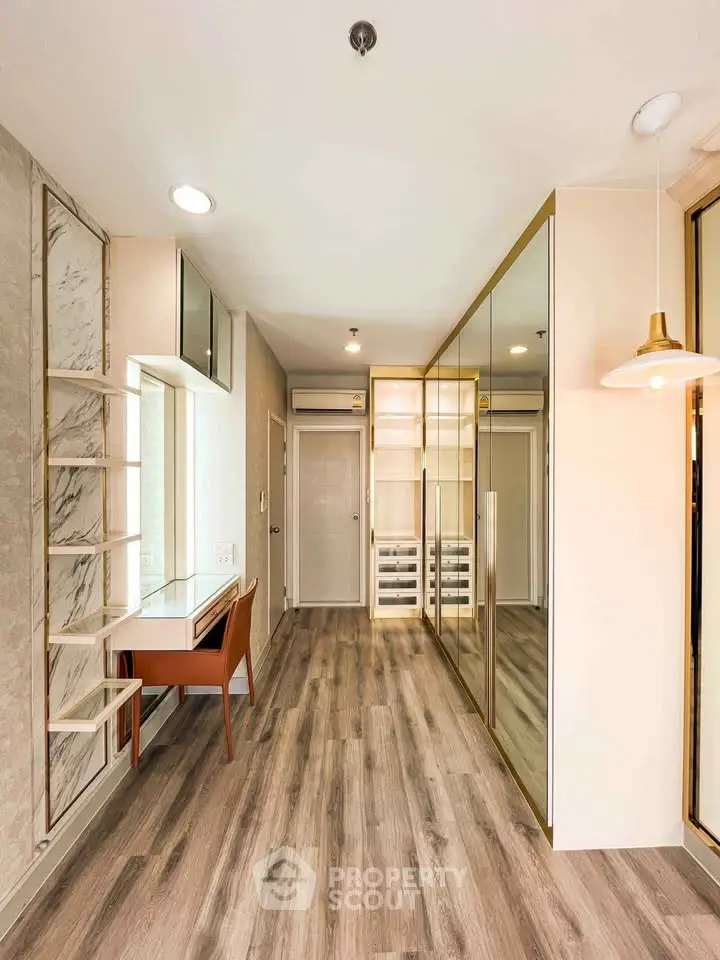 Modern study room with elegant design and ample storage space