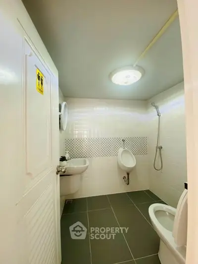Modern bathroom with sleek fixtures and minimalist design