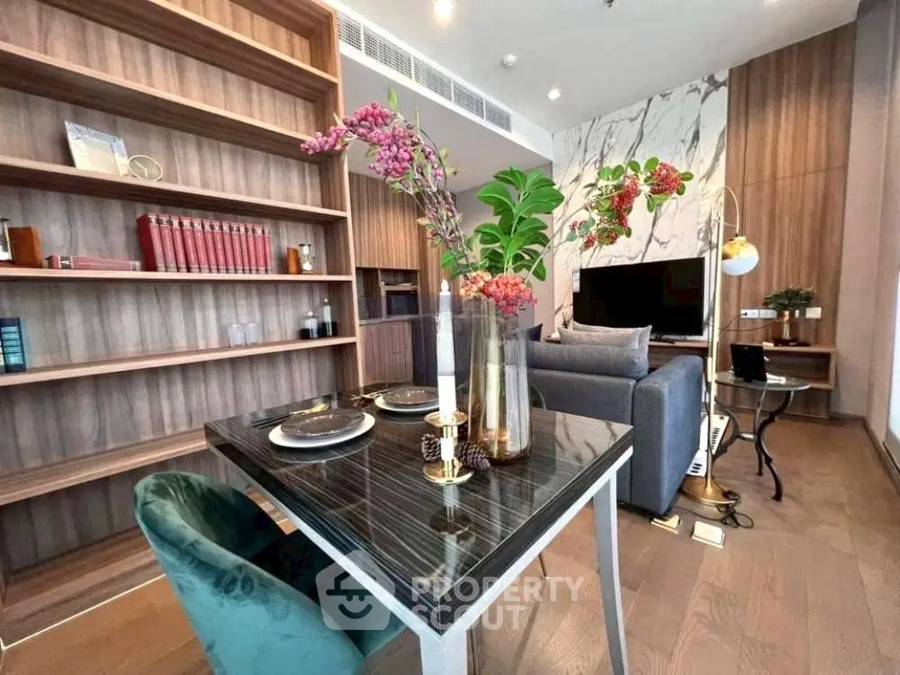 Luxurious modern living room with elegant decor and stylish furniture