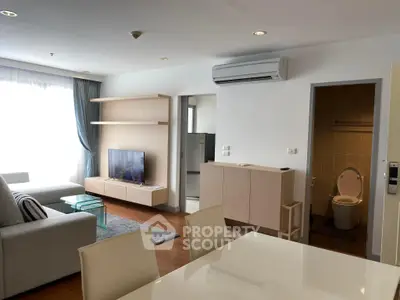 Modern living room with open layout and stylish furniture