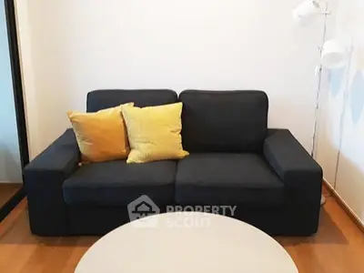 Cozy living room with modern sofa and stylish decor