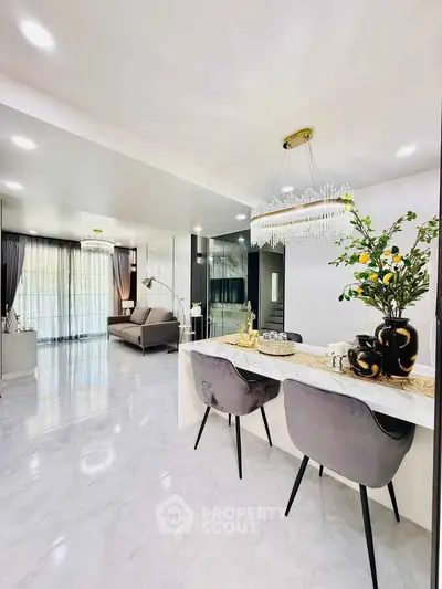 Luxurious modern living room with elegant decor and spacious design