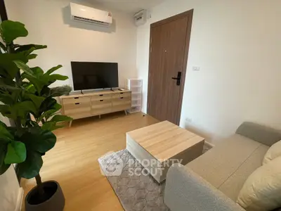 Cozy living room with modern furniture and wooden flooring