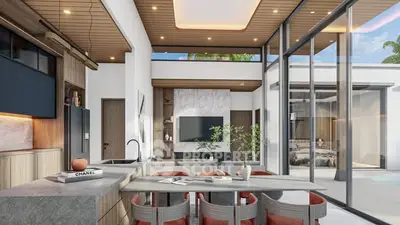 Luxurious modern living room with open layout and stylish decor