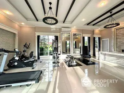 Luxurious home gym with modern equipment and elegant design