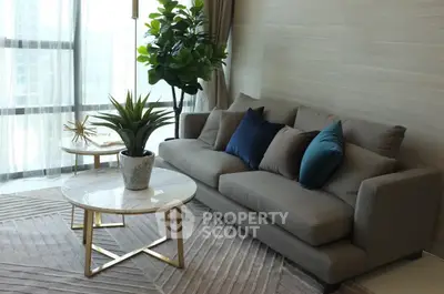 Modern living room with stylish sofa and elegant decor
