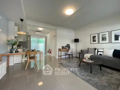 Spacious modern living room with open layout and stylish decor