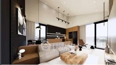 Modern living room with open layout and stylish decor