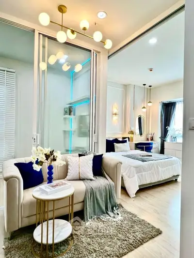 Modern studio apartment with elegant decor and cozy ambiance