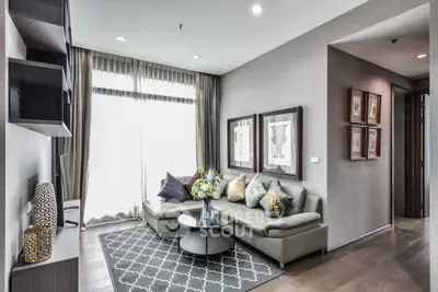 Modern living room with stylish decor and natural light