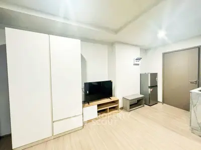 Modern living room with sleek furniture and minimalist design