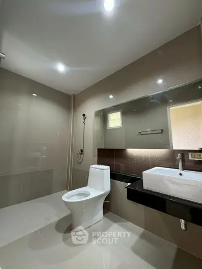 Modern bathroom with sleek design and contemporary fixtures