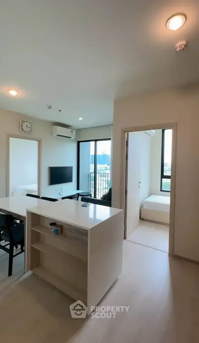 Modern apartment interior with open layout and natural light