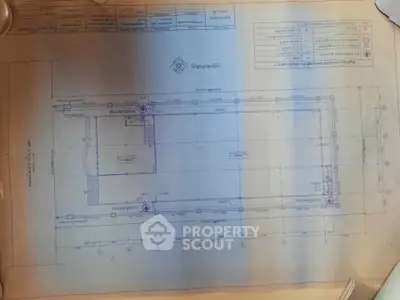 Detailed architectural blueprint showcasing building layout and design elements.