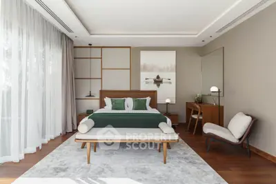 Luxurious modern bedroom with elegant decor and natural light