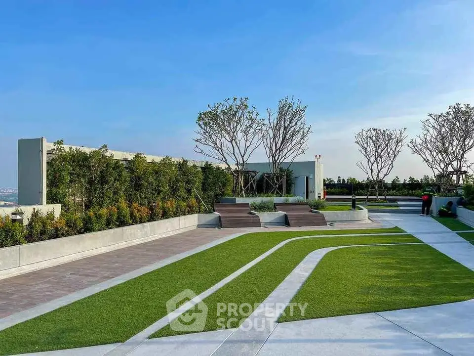 Stunning rooftop garden with modern landscaping and panoramic views