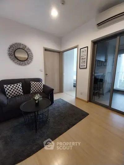 Modern living room with stylish decor and cozy ambiance