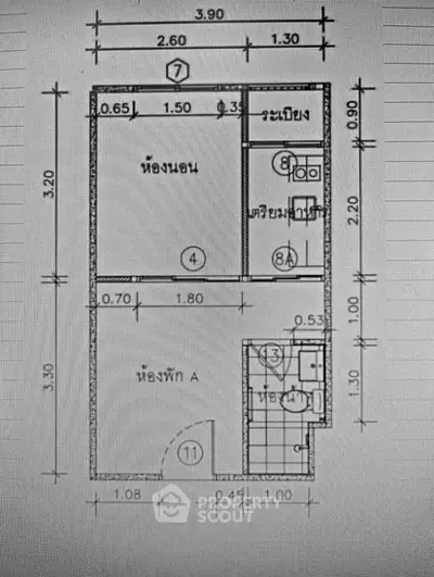 Detailed architectural floor plan with precise measurements for efficient space utilization.