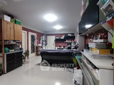 Spacious bedroom with modern furnishings and ample storage solutions