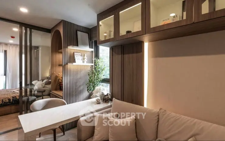 Modern living room with stylish decor and natural light