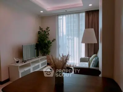 Modern living room with stylish decor and natural light