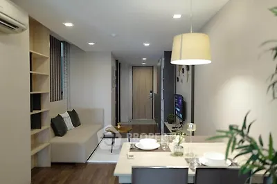 Modern living room with dining area and stylish decor