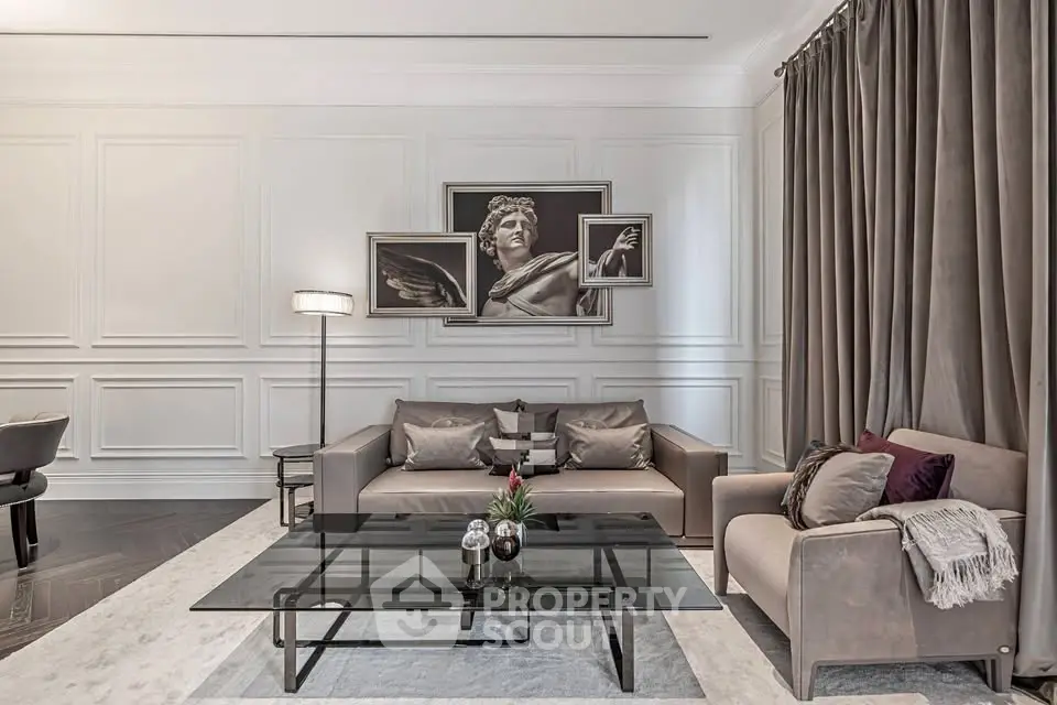 Elegant living room with modern decor and stylish furniture