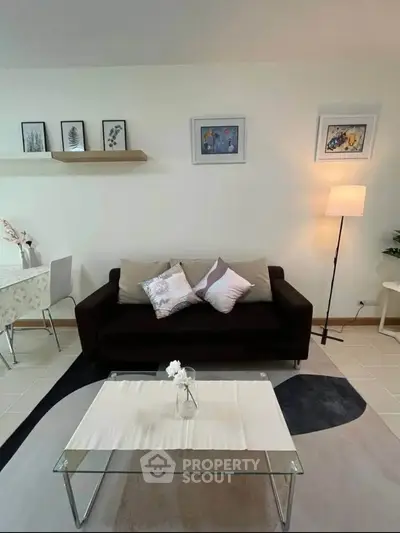 Chic living room with modern decor and cozy seating area