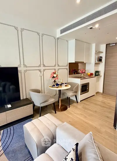 Stylish modern living room with cozy seating and elegant decor