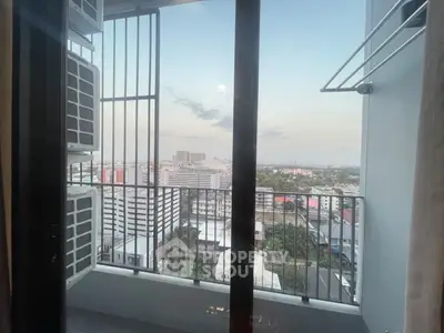 Stunning balcony view with cityscape, perfect for urban living enthusiasts.