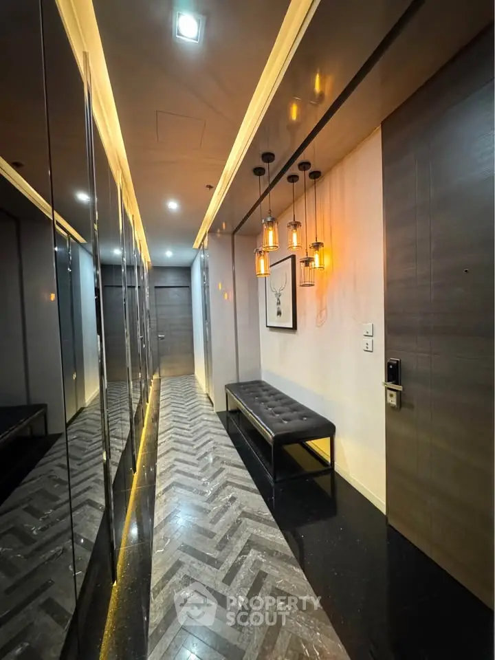 Luxurious modern hallway with elegant lighting and stylish decor