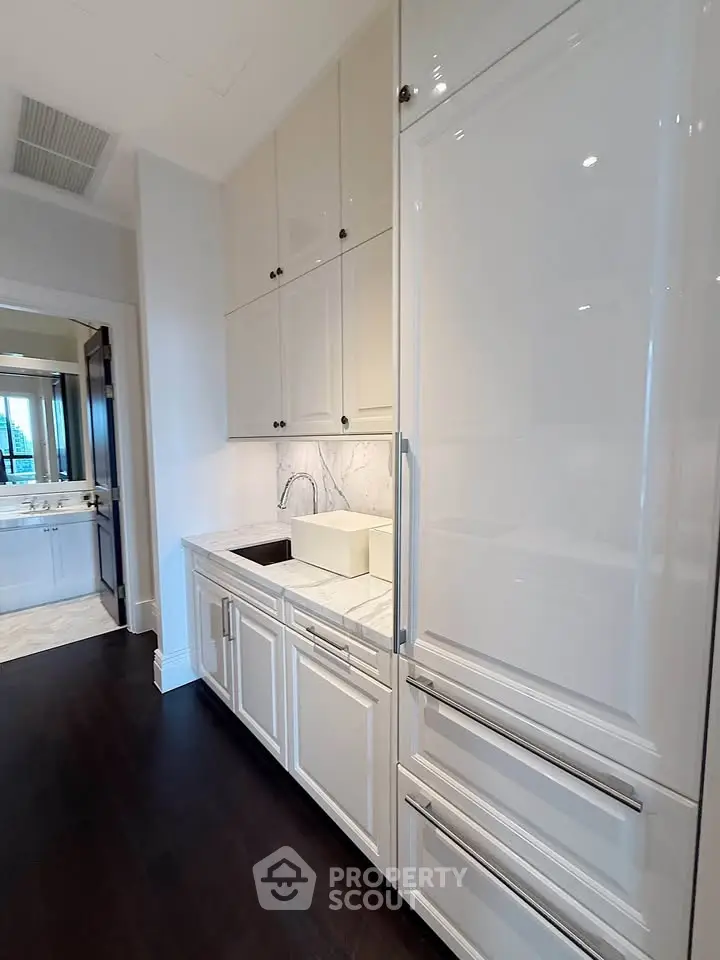 Sleek modern kitchen with high-end appliances and elegant cabinetry