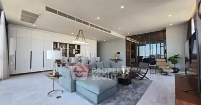 Luxurious modern living room with spacious layout and elegant decor