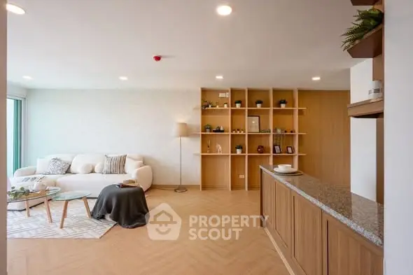 Spacious modern living room with elegant decor and open layout