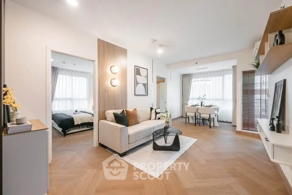 Modern living room with elegant decor and open layout