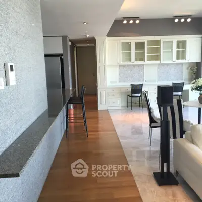Spacious modern living room with open layout and elegant decor
