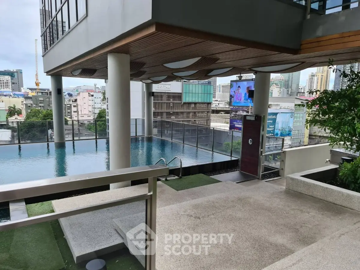 Luxurious rooftop pool with stunning city views and modern architecture.