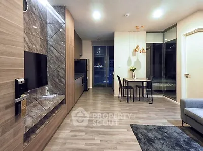 Modern living room with stylish decor and open layout