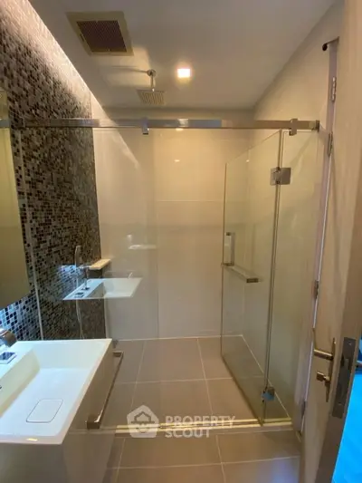 Modern bathroom with sleek design and contemporary fixtures