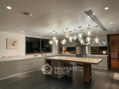 Luxurious modern kitchen with elegant lighting and sleek design