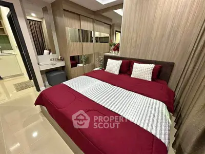 Luxurious bedroom with modern design and elegant decor in a stylish apartment.