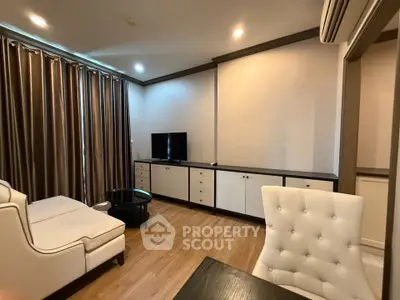 Elegant living room with modern furniture and ambient lighting