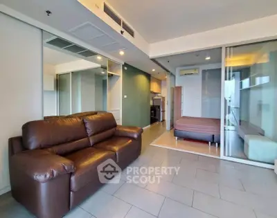 Modern studio apartment with open layout and stylish furnishings