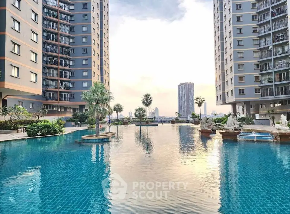 Luxurious residential complex with stunning pool and modern architecture