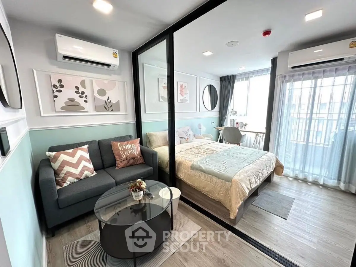 Modern studio apartment with stylish decor and natural light