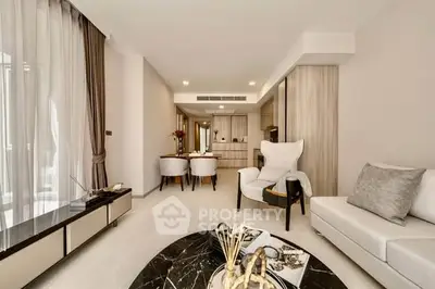 Luxurious modern living room with elegant decor and open layout