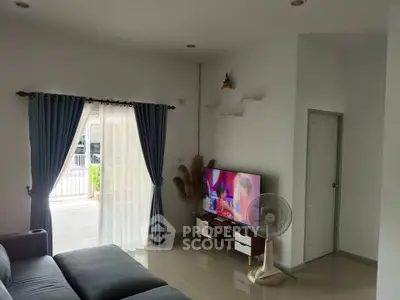 Cozy living room with modern decor and natural light