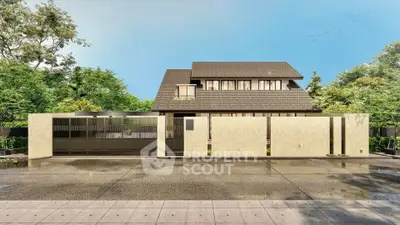 Stunning modern house with sleek design and lush greenery