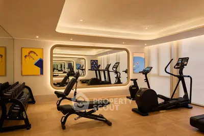 Luxurious modern gym with state-of-the-art equipment and stylish lighting